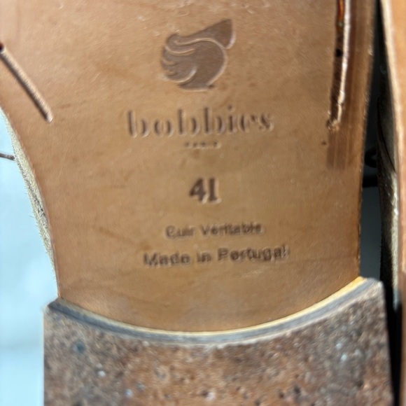 BOBBIES Sz 41 Tan and Brown Suede Lace Up Ankle Boots Made in Portugal - Picture 6 of 10